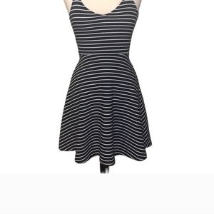 French Connection Navy and White striped A line dress size 12